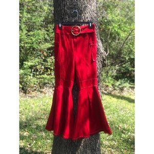 Handmade Red Flare Pants